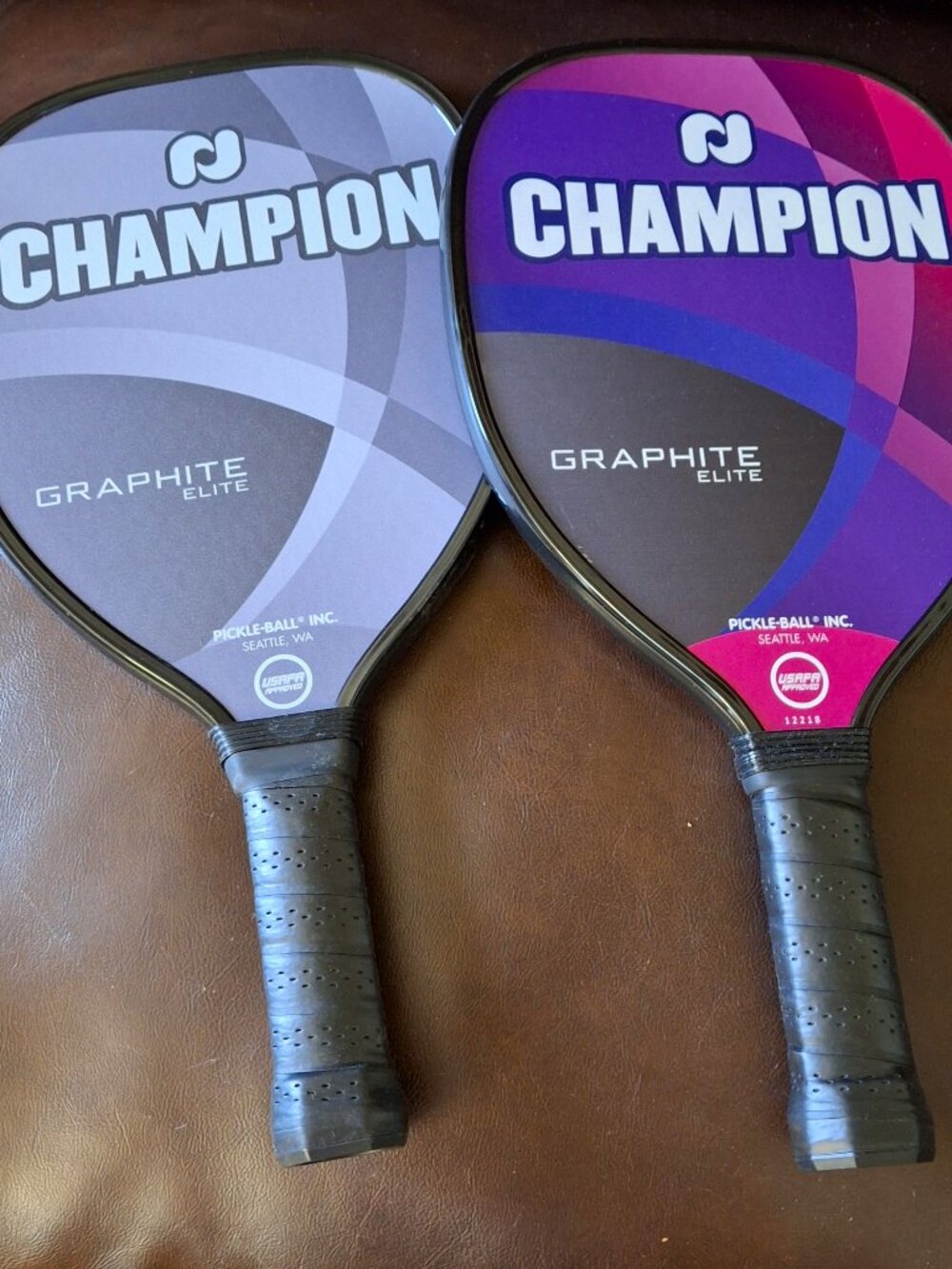 2 Champion Graphite Elite Pickleball Paddles |Teardrop Elite Shape Standard Grip